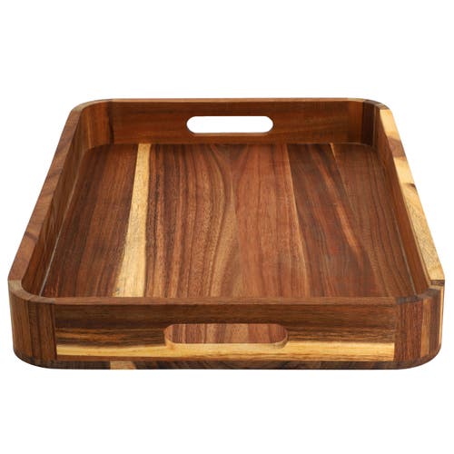 Megachef Acacia Wood 17.75 X 12 Inch Rectangle Serving Tray In Brown