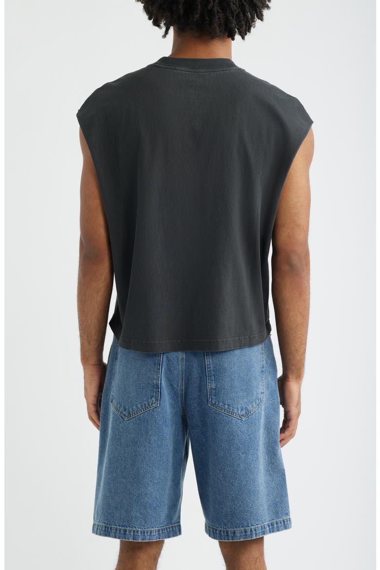 Boxy Crop Cutoff Cotton Tank, Alternate, color, BLACK FADED