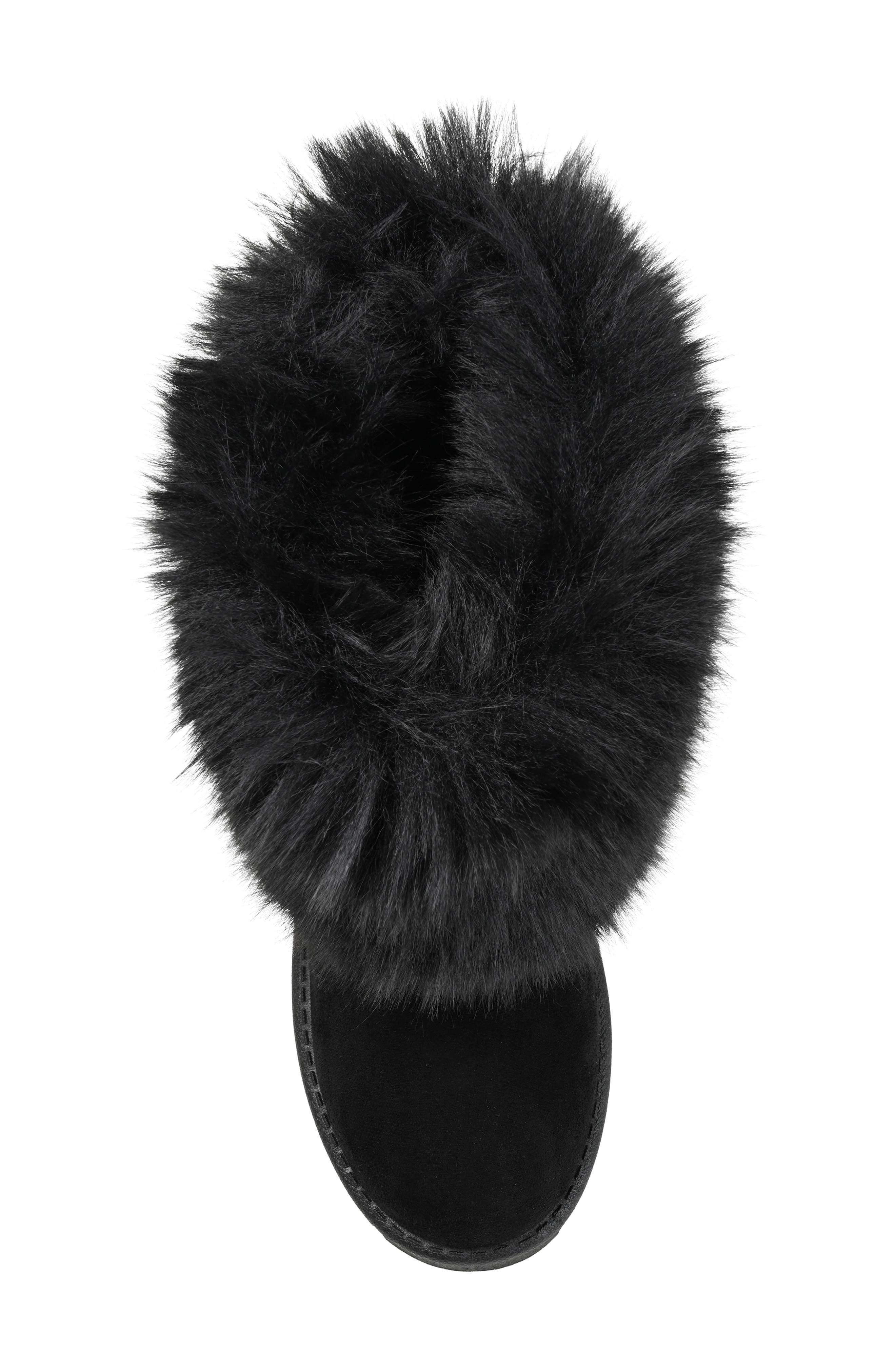 Journee Collection Shanay Faux Fur Boot, Alternate, color, Black