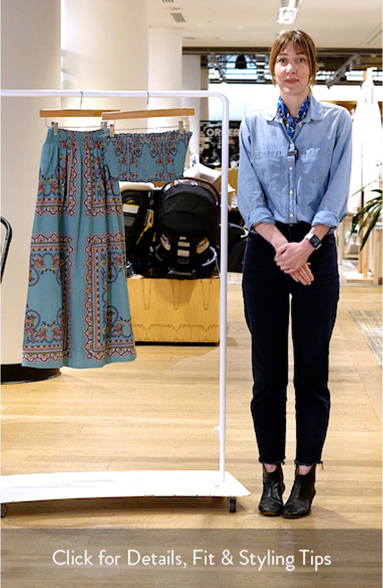 Scarf Print Cotton & Linen Tube Top & Maxi Skirt Set, sales video thumbnail