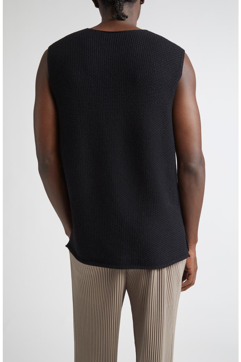 Rustic Knit Sweater Vest, Alternate, color, BLACK