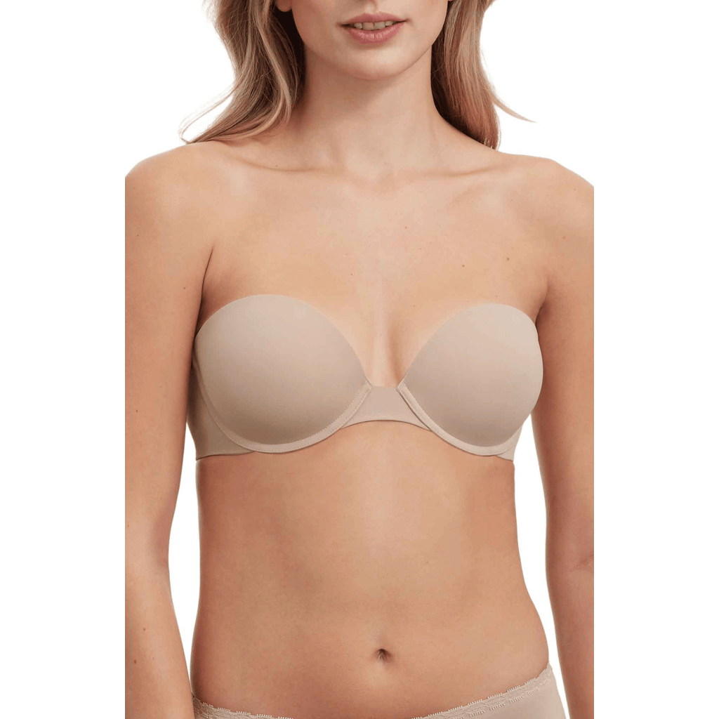 Skarlett Blue Breathless Strapless Plunge Push-up Bra In Cashmere