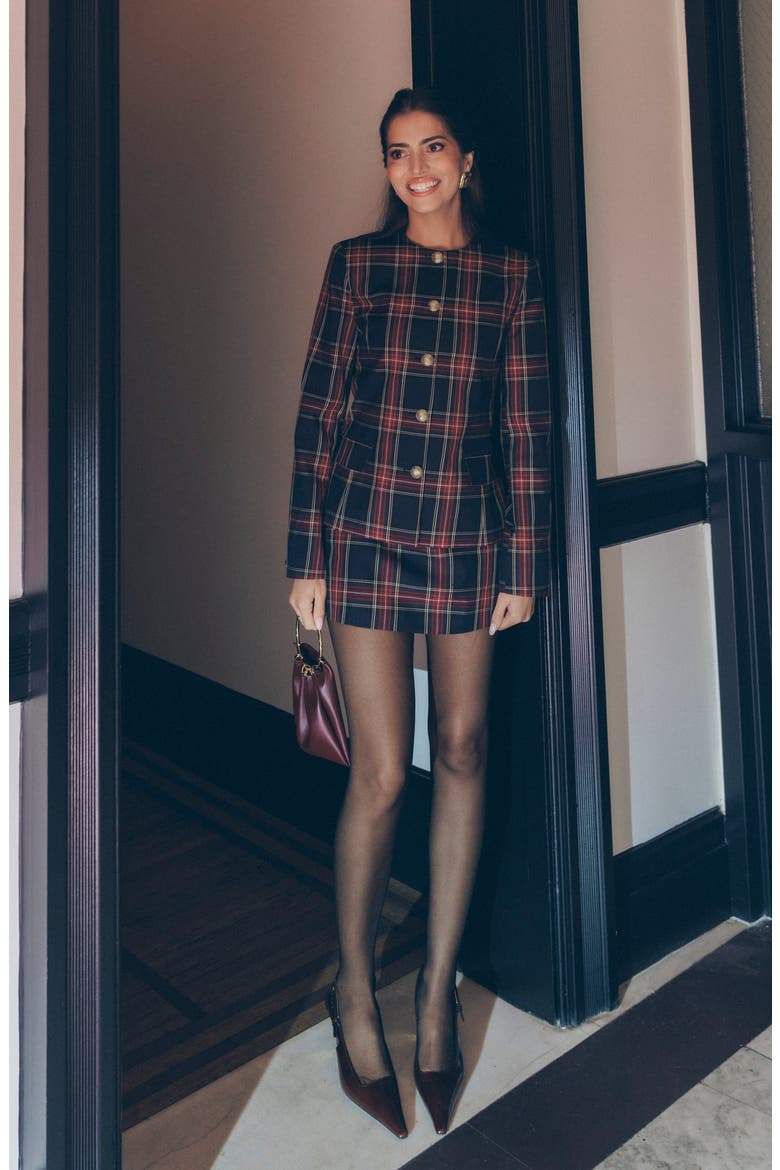 x Rose Lola Gramercy Plaid Skort, Alternate, color, NAVY