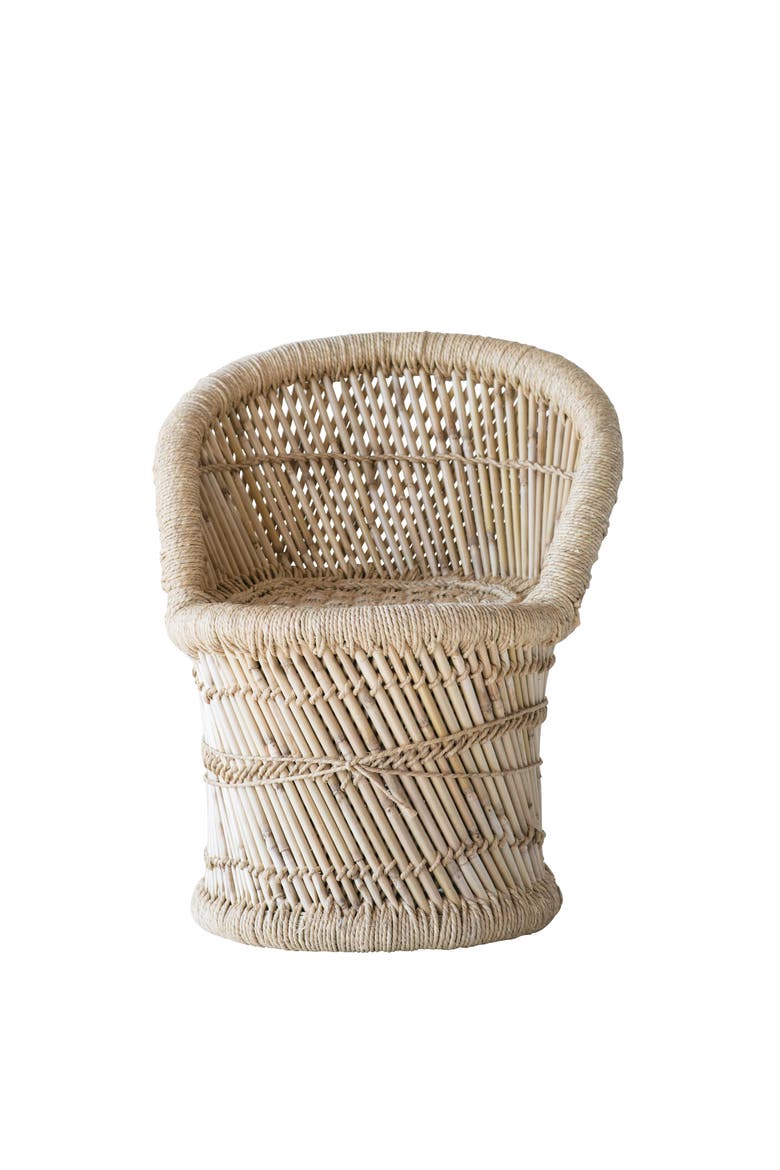 Children's Handwoven Wood and Rope Chair, Tan, Main, color, Tan
