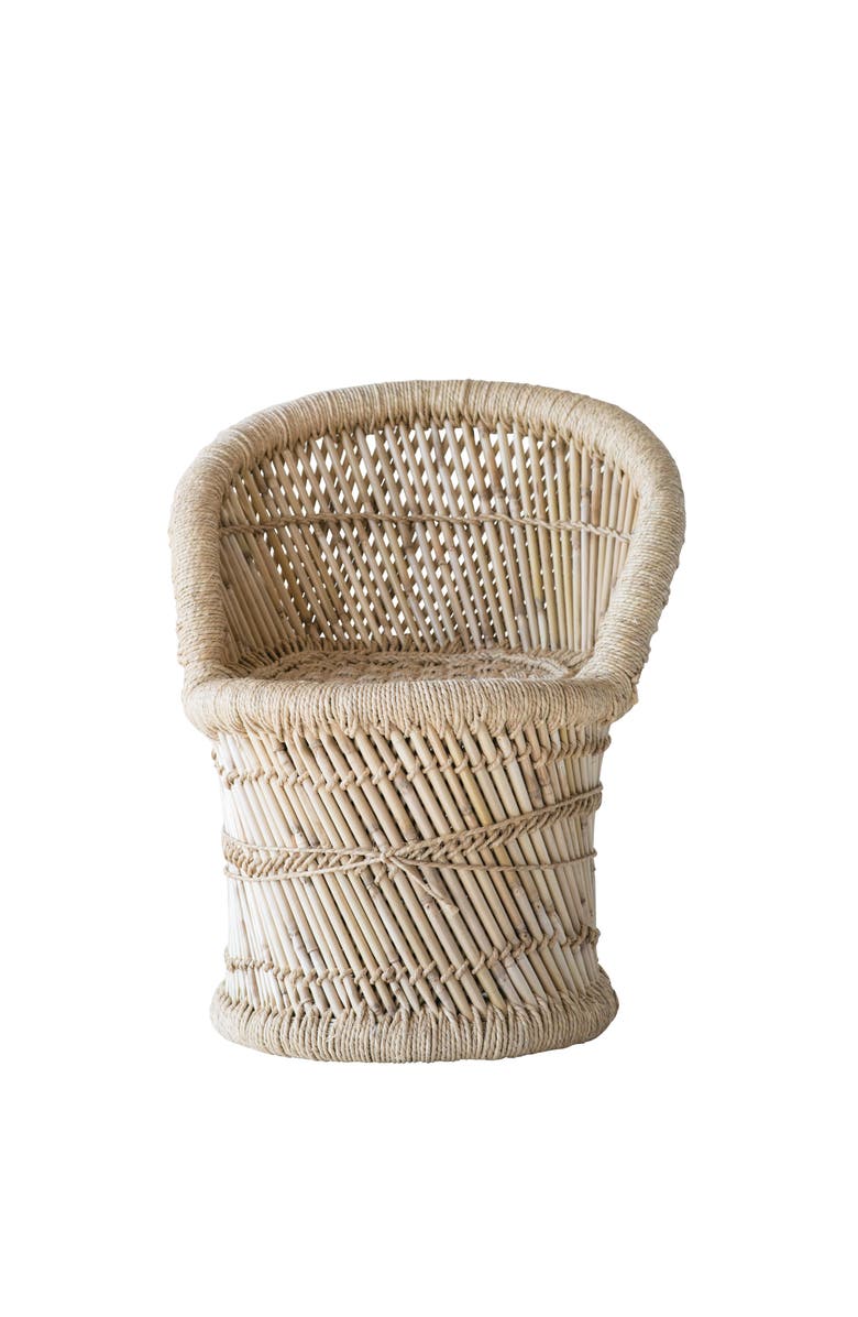 Storied Home Handwoven wood and Rope Chair, Tan, Main, color, Tan