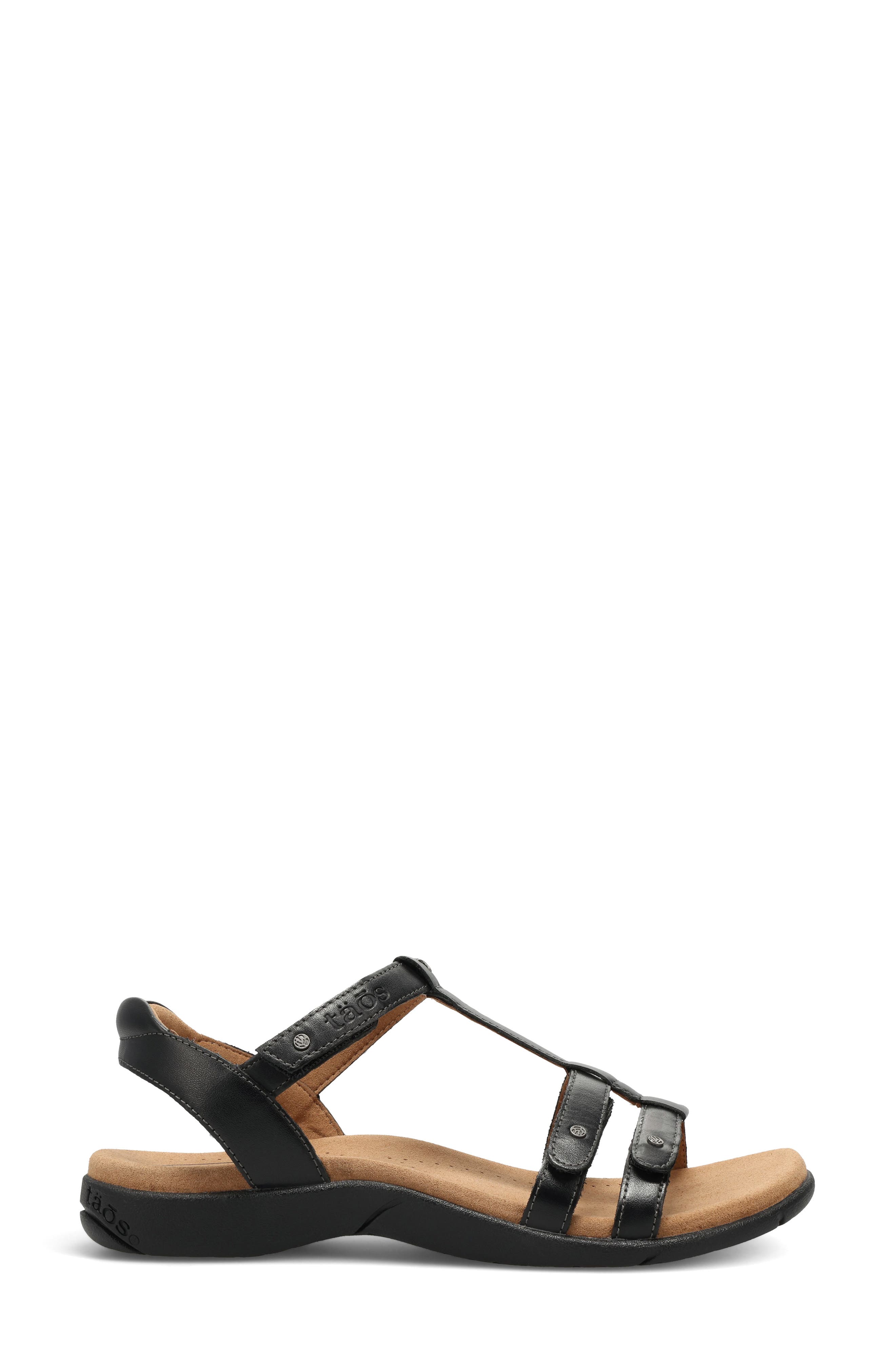 Taos Trophy 2 Sandal, Alternate, color, Black Leather