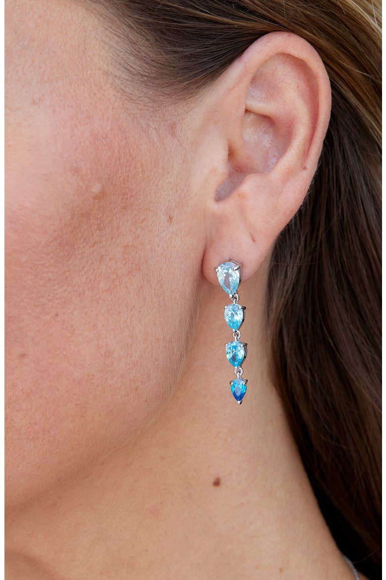 Graduated Pear Linear Drop Earrings, Alternate, color, BLUE