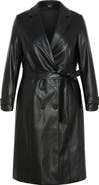 City Chic Briella Faux Leather Trench Coat
