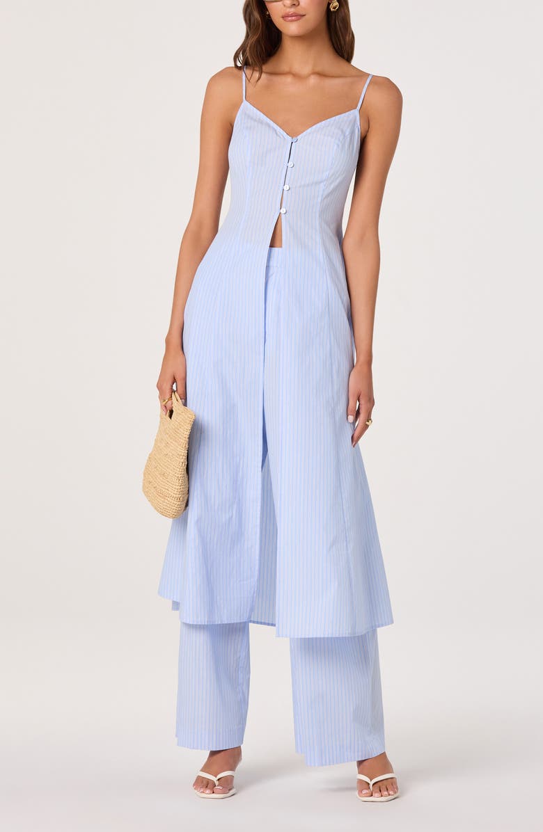 ASTR the Label Neha Stripe Cotton Pants, Alternate, color, Blue Pinstripe