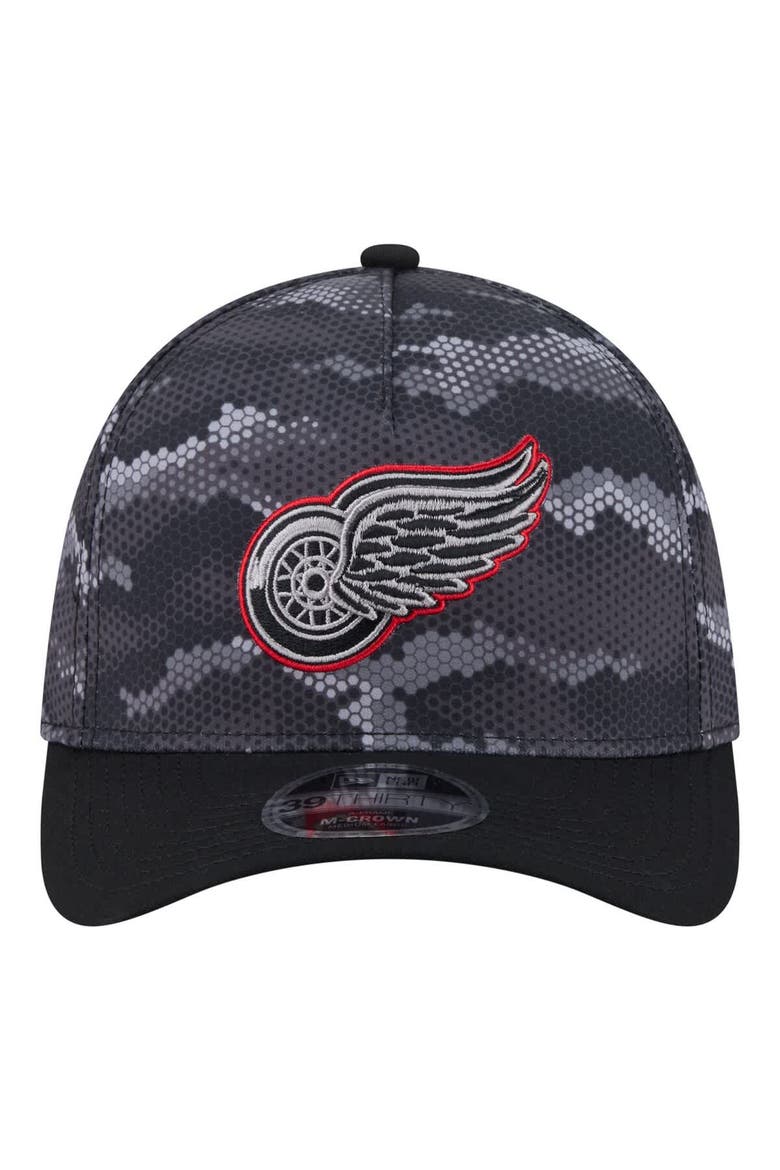 Men's New Era Black Detroit Red Wings Zero Dark 39THIRTY Flex Hat, Alternate, color, Black