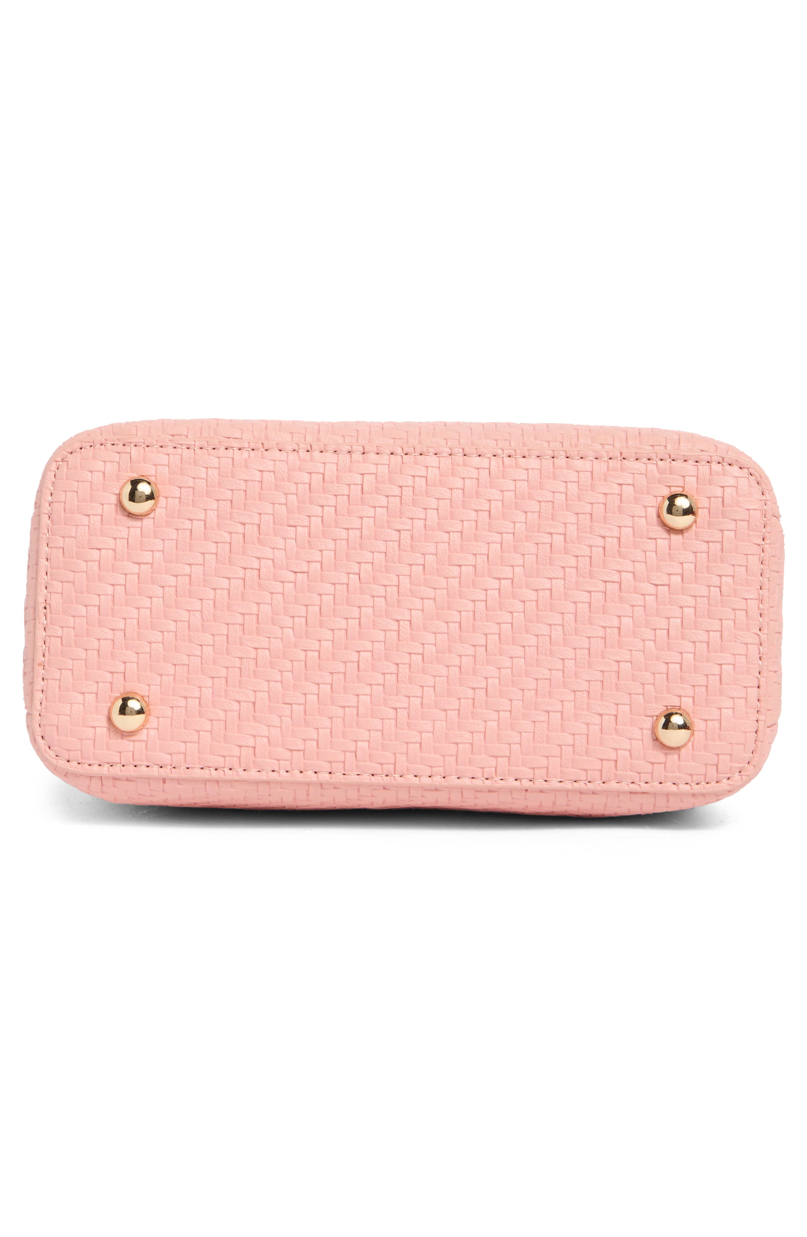 Dinky Dorrie Faux Leather Satchel, Alternate, color, BLUSH