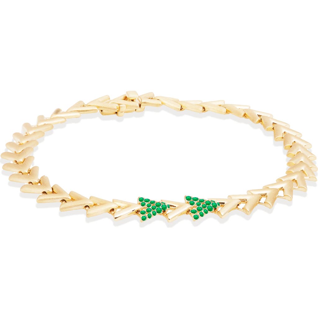 Campbell + Charlotte Spark Chevron Link Bracelet In Gold
