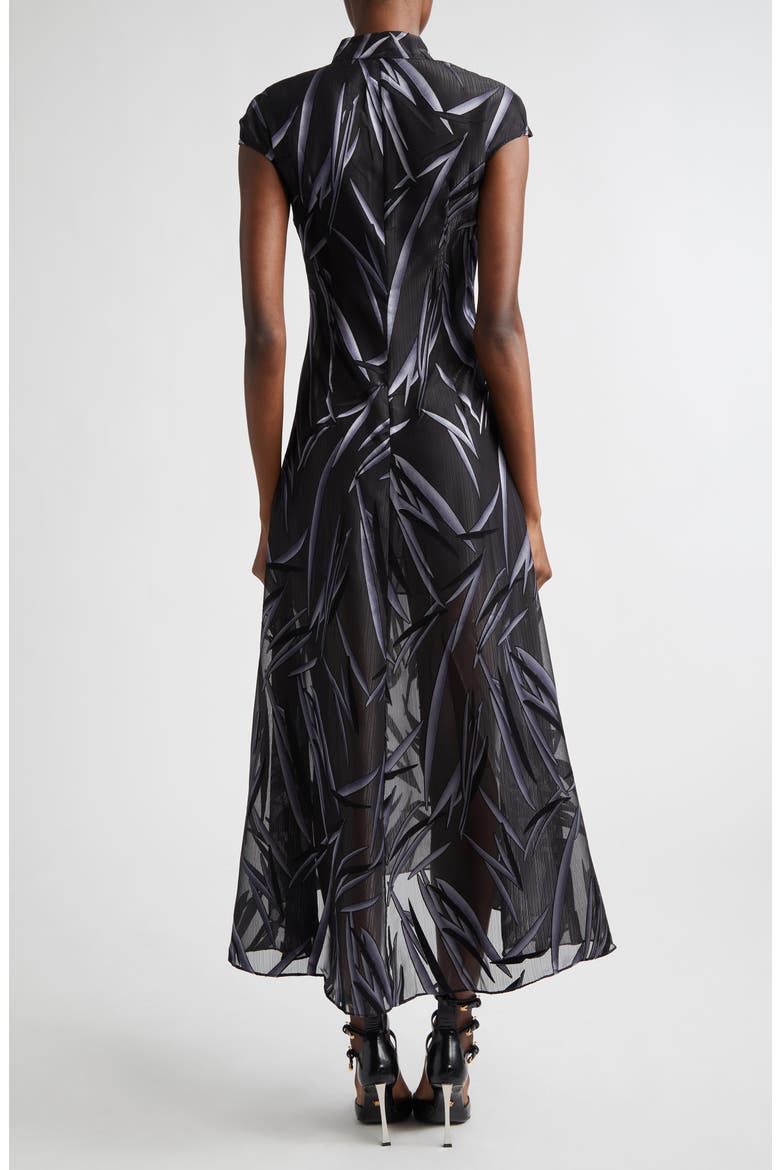Chiffon Plunge Neck Dress, Alternate, color, SMOKE