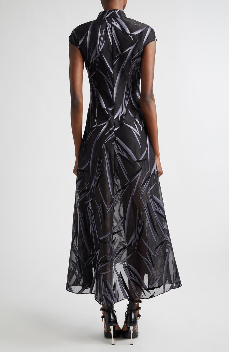 KIM SHUI Chiffon Plunge Neck Dress, Alternate, color, Smoke