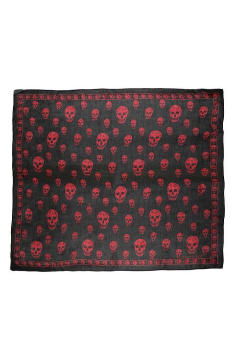 Skull Print Square Scarf