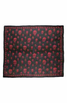 McQueen Skull Print Square Scarf