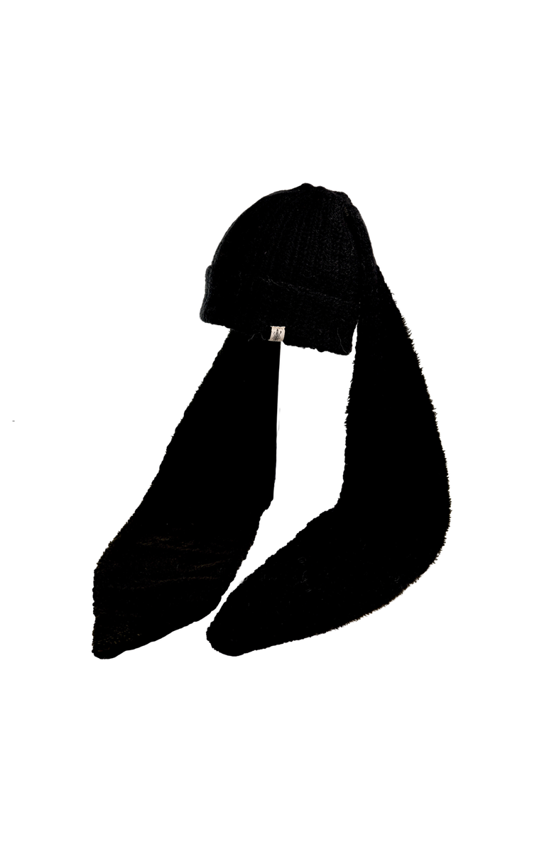 Nirvanna Designs Oversized Ear Beanie, Main, color, Black