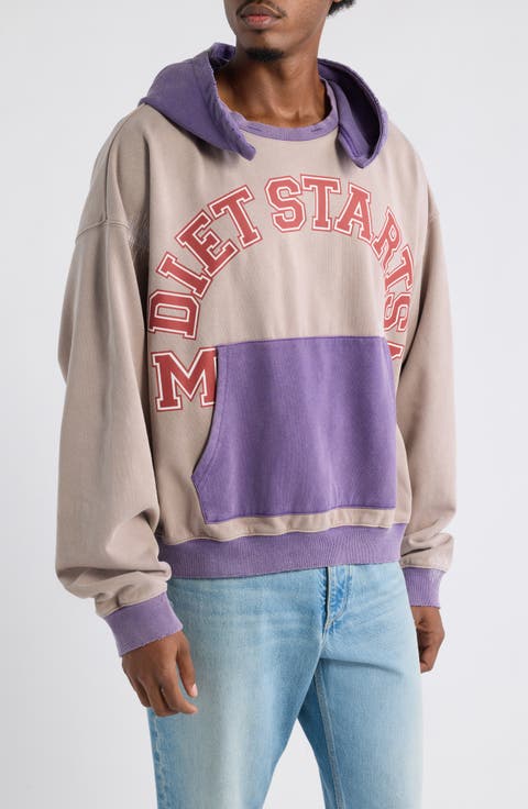 Collegiate Overlap Cotton Hoodie
