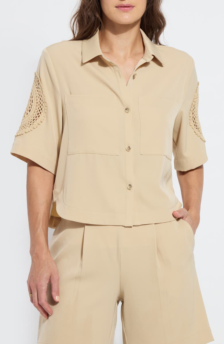 Lysse Tyla Crochet Detail Shirt Jacket, Main, color, 
