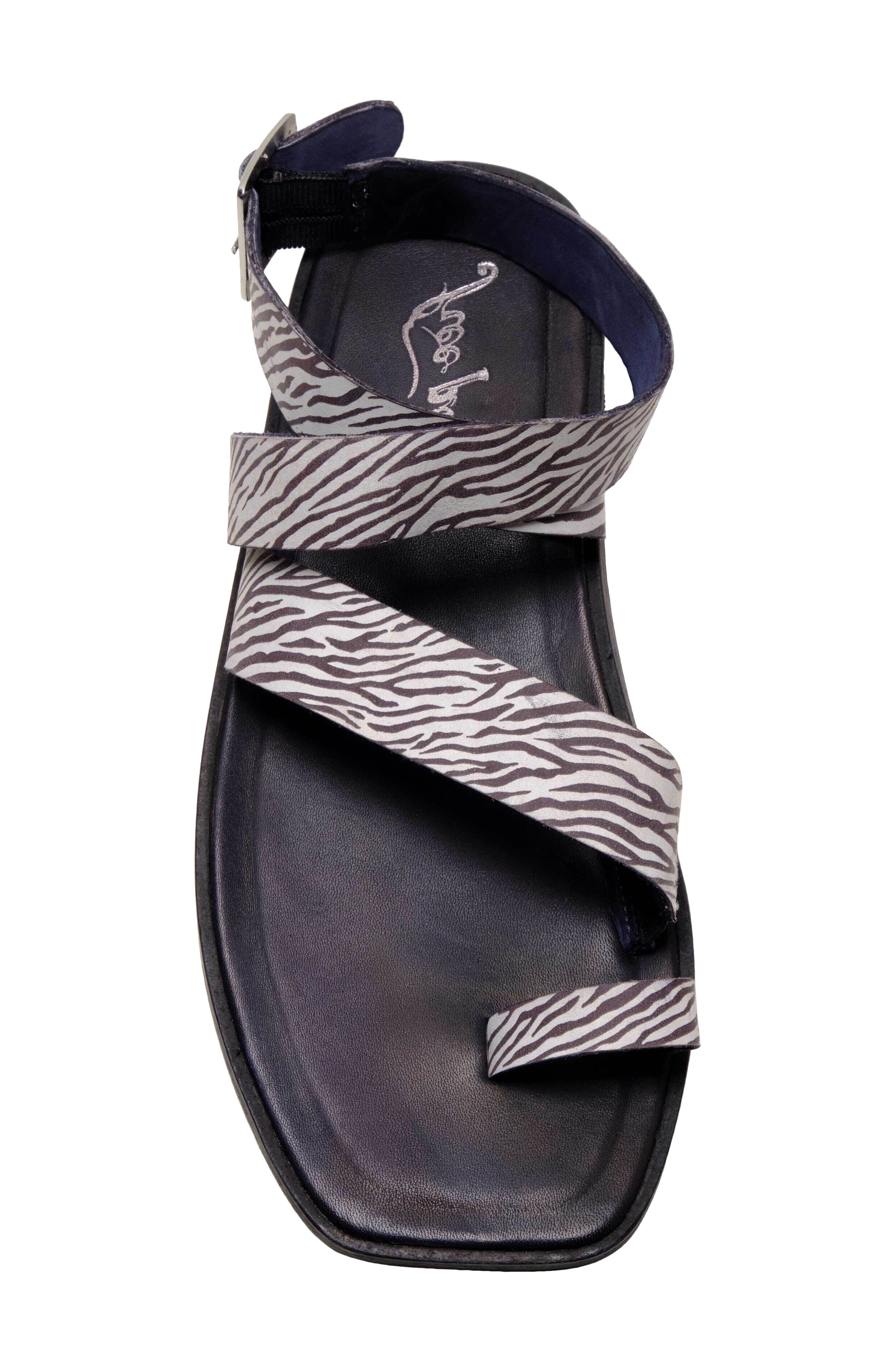 Romeo Wrap Sandal, Alternate, color, ZEBRA