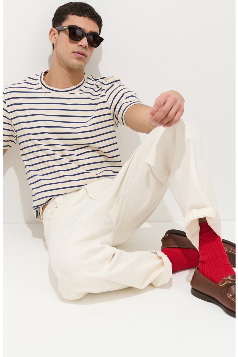 Standard Stripe T-Shirt, Alternate, color, IVORY/ NAVY