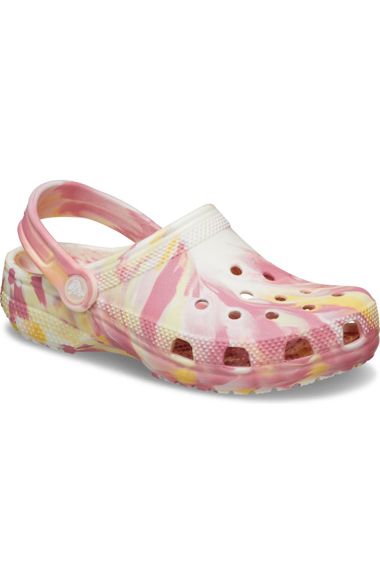 CROCS Kids' Classic Glow in the Dark Marble Clog, Main, color, Daylily/ Multi