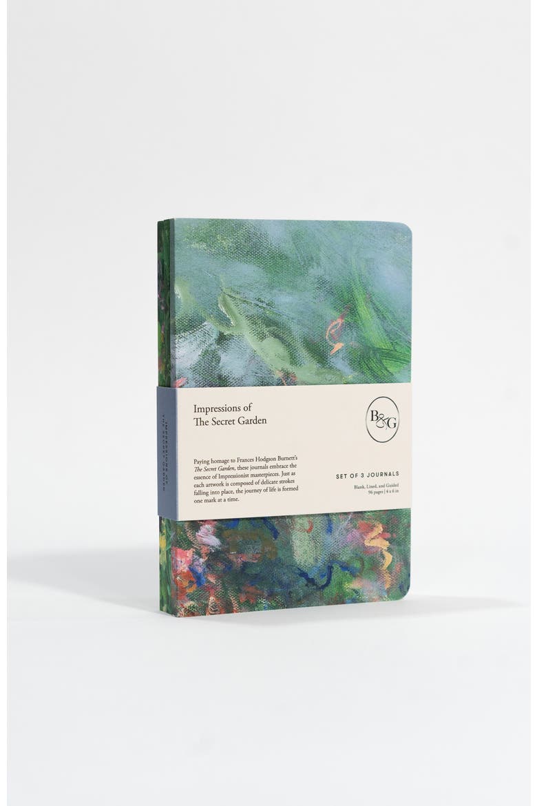 Set of Three Pocket Journals - Impressions of The Secret Garden, Alternate, color, Green