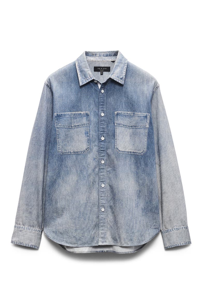 Miramar CPO Faux Denim Cotton Terry Button-Up Shirt, Alternate, color, PATINA