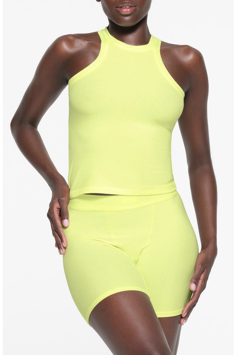Soft Lounge High Crewneck Tank, Main, color, LEMONADE
