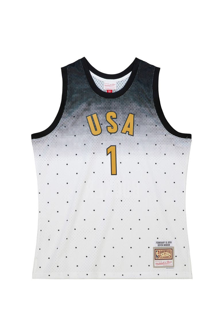 Men's Mitchell & Ness Devin Booker White 2016 NBA Rising Stars Challenge Hardwood Classics Swingman Jersey, Alternate, color, White