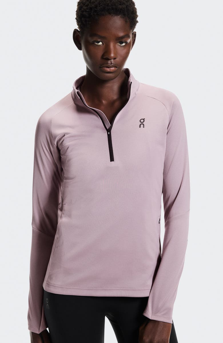 On Climate Quarter Zip Running Top, Alternate, color, Heron