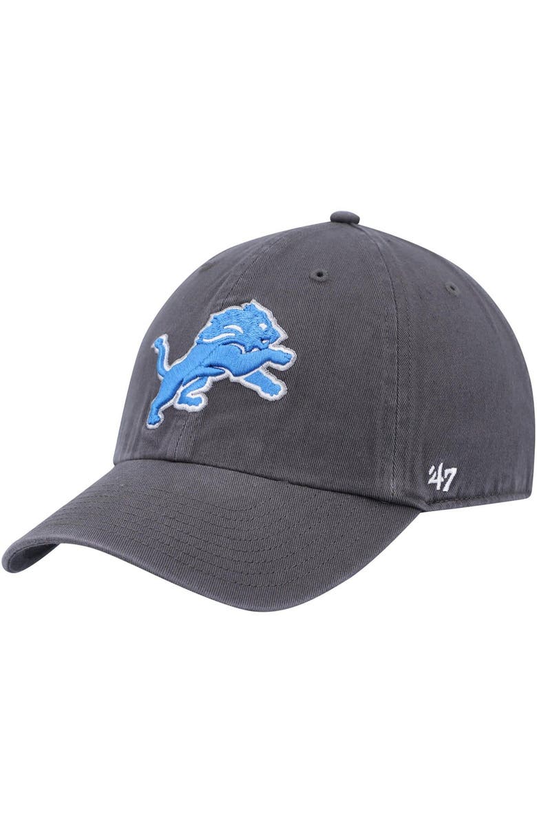 '47 Men's '47 Charcoal Detroit Lions Secondary Clean Up Adjustable Hat, Main, color, Charcoal