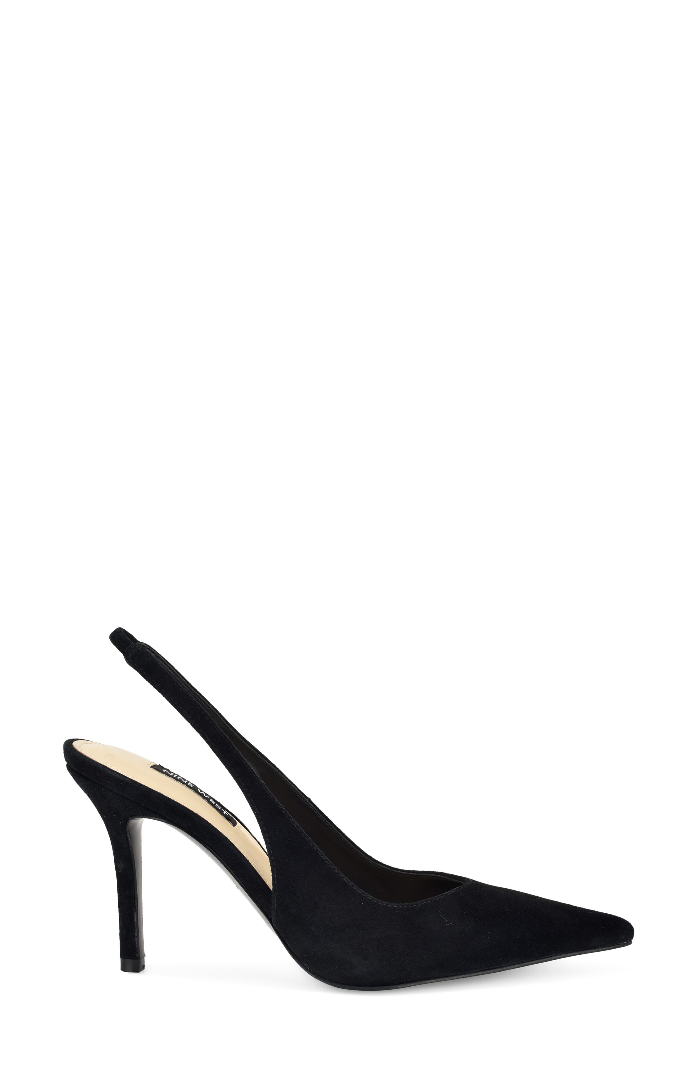 Gerts Slingback Pointed Toe Pump, Alternate, color, BLACK SUEDE