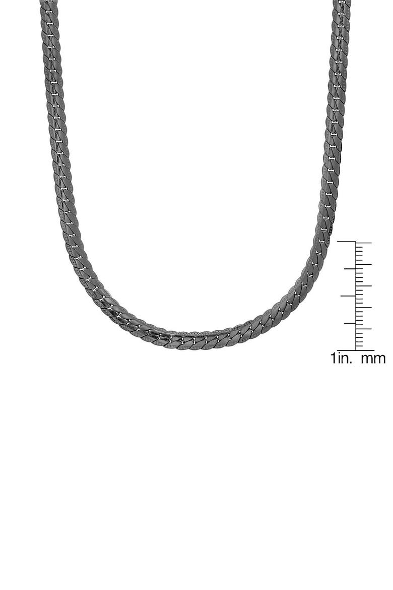 Men's Stainless Steel Curb Chain Necklace, Alternate, color, BLACK