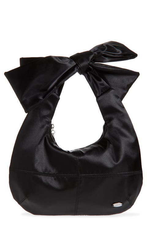 Roo Bow Satin Hobo Bag
