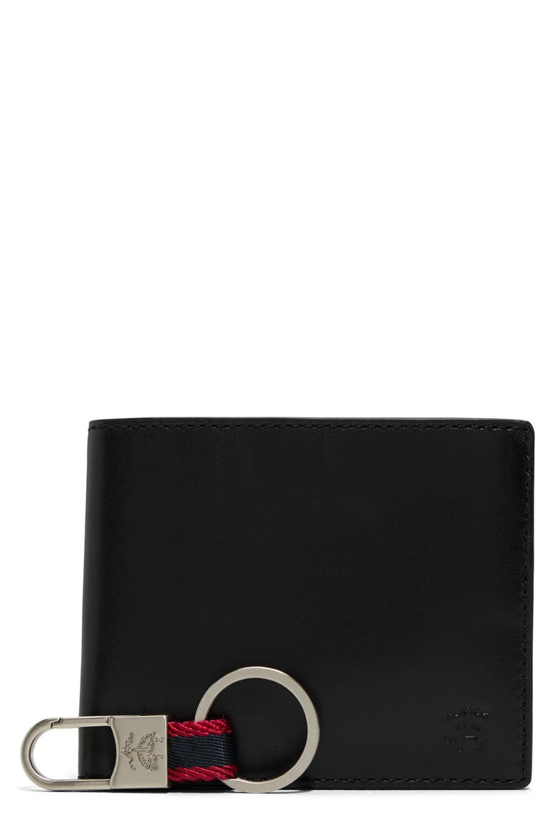 Leather Wallet & Key Chain Set, Main, color, OTHER BLACK