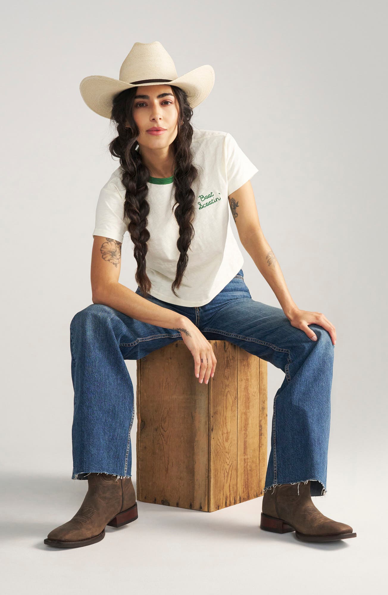 Tess Leather Western Boot, Alternate, color, CAFE