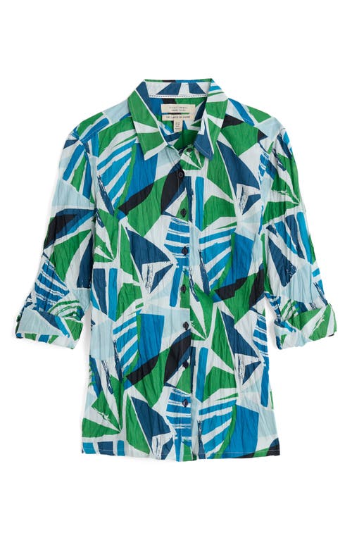 Seasalt Cornwall Larissa Abstract Print Organic Cotton Button-up Shirt In Spinnaker Sails Hedgerow