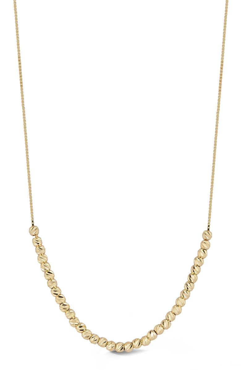 Ember Fine Jewelry 14K Yellow Gold Beaded Frontal Necklace, Main, color, 