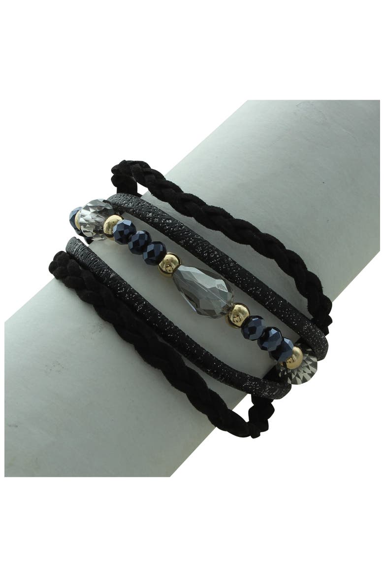Eva Faux Stack Magnetic Bracelet, Alternate, color, GOLD / BLACK