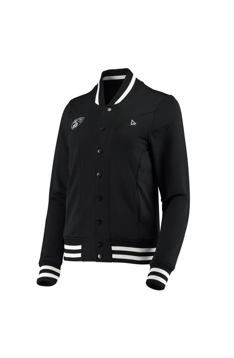 QORE Women's Qore Black Brooklyn Nets Nostalgic Full-Snap Tracksuit Jacket, Alternate, color, 