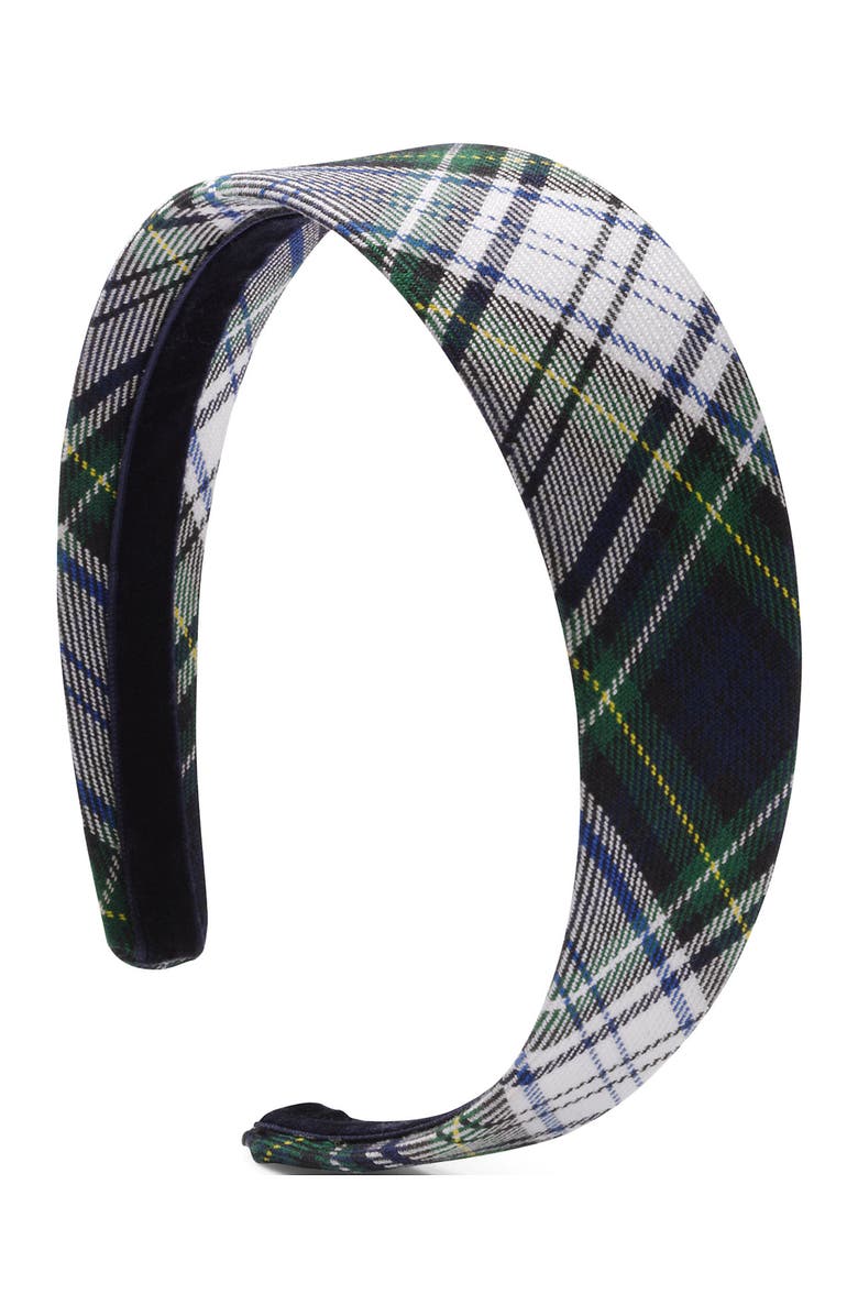 Lands
End Girls Wide Headband, Main, color, White Plaid