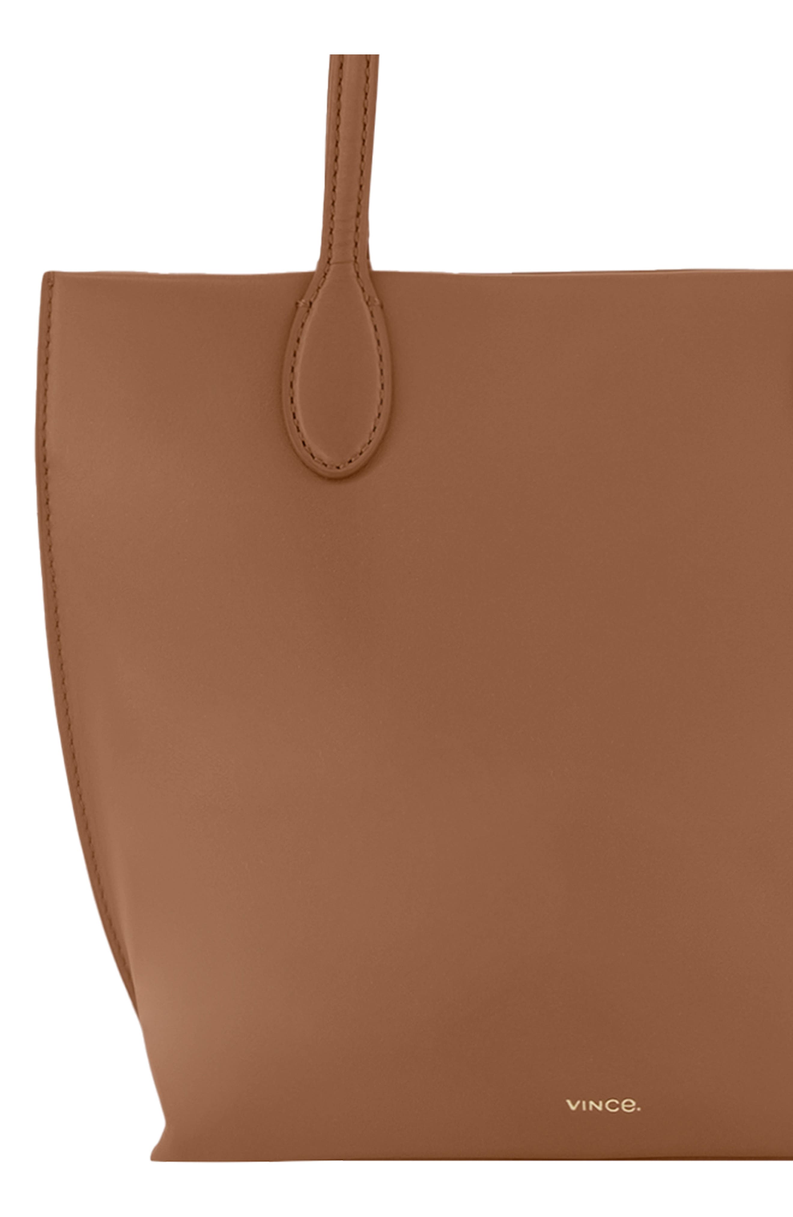 Mini Athene Nappa Leather Tote, Alternate, color, SADDLE