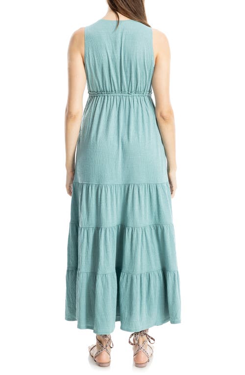 Max Studio Tassel Tie Maxi Dress In Green
