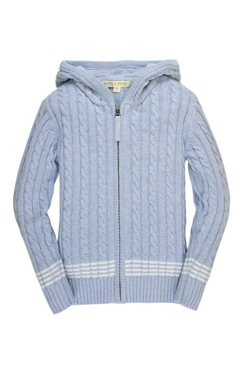 Boys' Zip-Up Textured Sweater, Kids