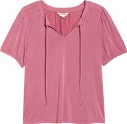 Lucky Brand Sandwash Tie Neck Top