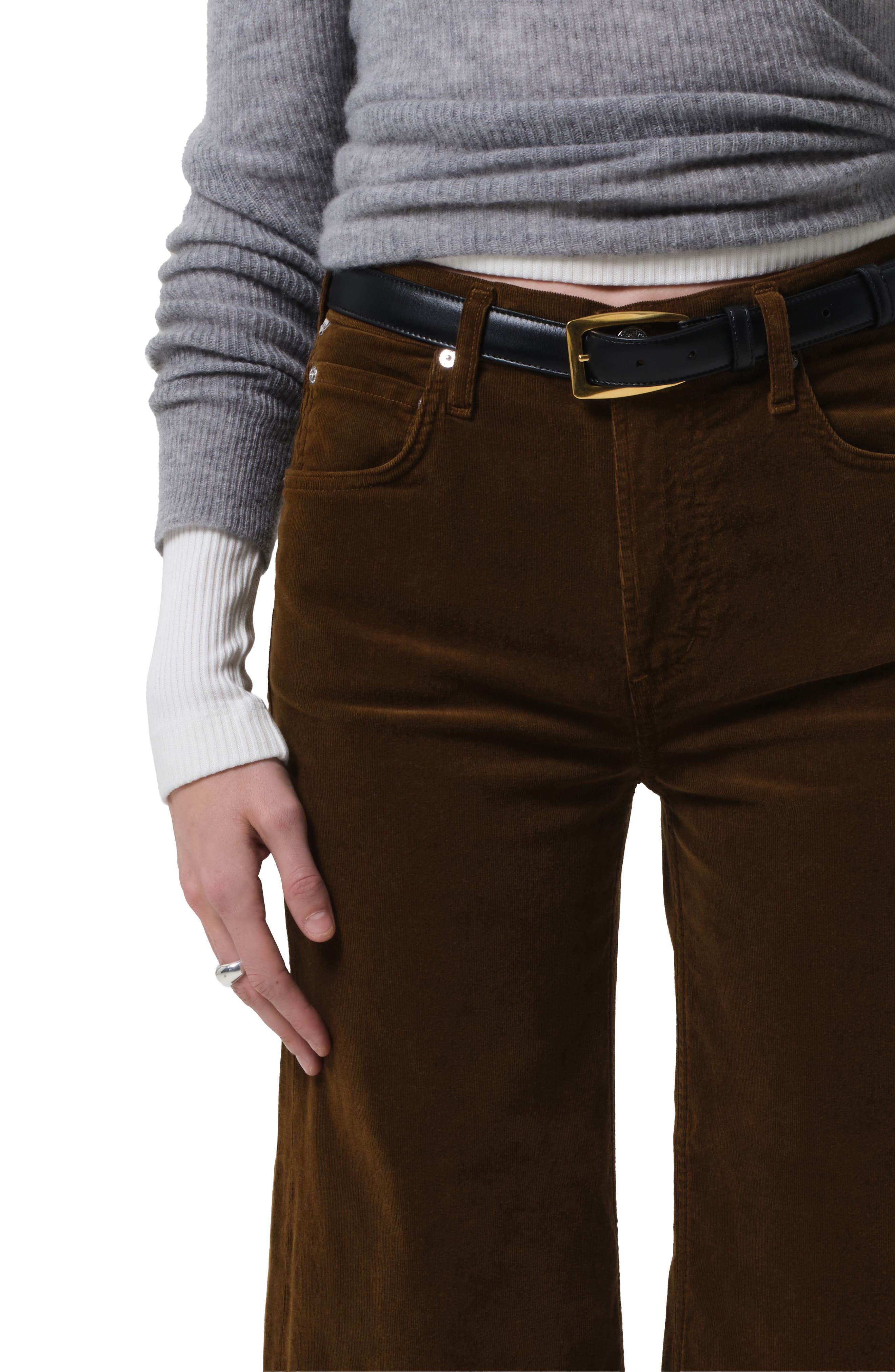 Citizens of Humanity Lyra Raw Hem Ankle Wide Leg Corduroy Pants ...
