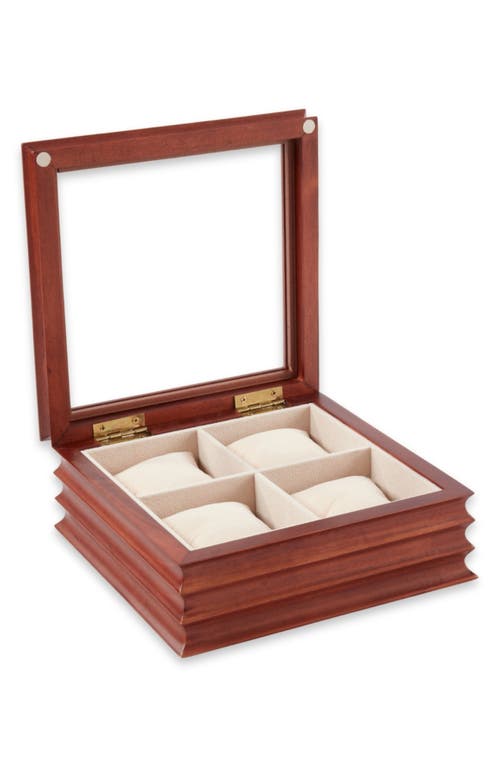 Bey-berk Bash Wooden Watch Case In Brown