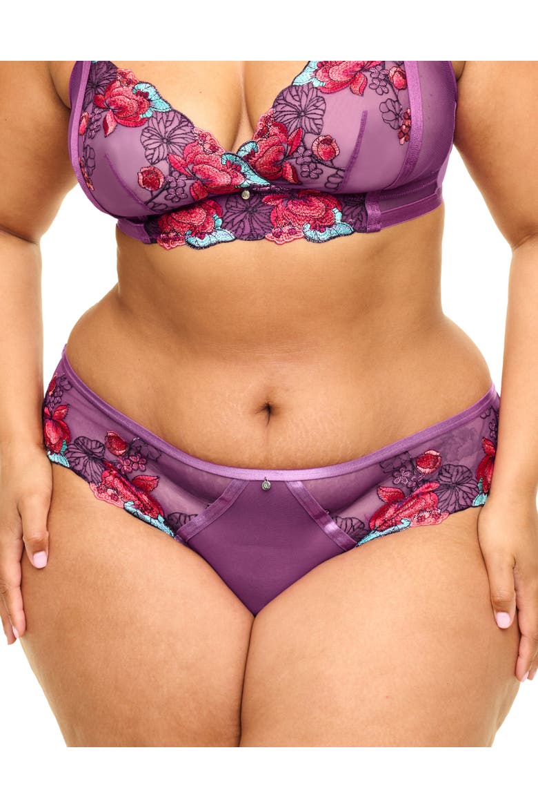Emilie Hipster Panties, Main, color, Floral purple