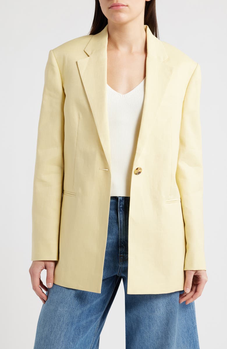 COS One-Button Linen Blazer, Main, color,